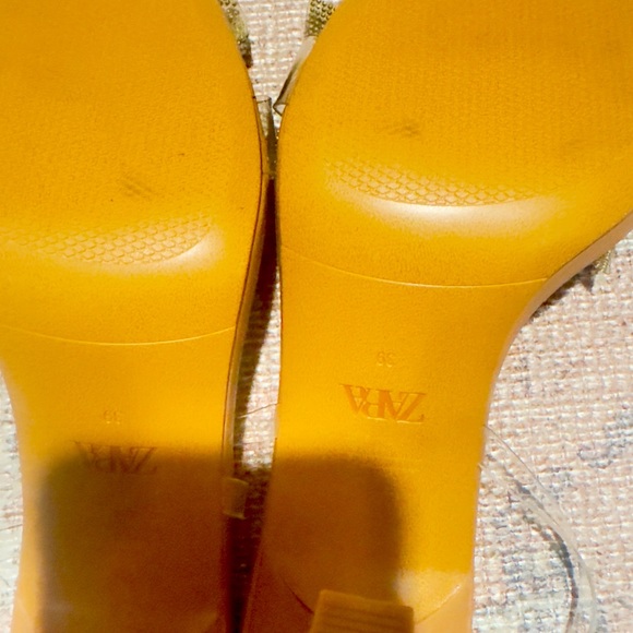 Zara Crystal Bow Embelished PVC Heels - Picture 4 of 4